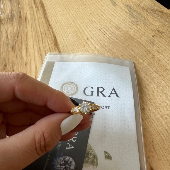 Moissanite Accented Solitaire Ring – 1.00 CT (6.5mm), FL D Color, size 7 - Picture 6 of 10